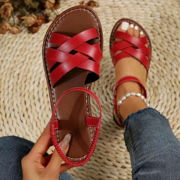 Fashion Women's Flat Sandals With Straps, Outdoor Sandals - Picture 1 of 7